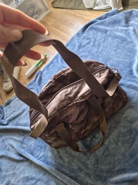 PINK Victoria's Secret Brown Camouflage Duffel Bag with Adjustable Strap
